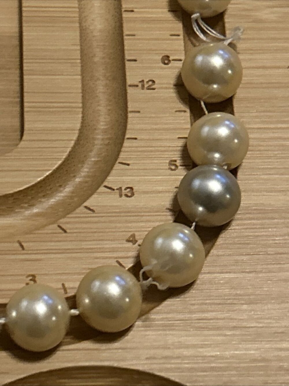Vintage Isla Mallorca 12mm Glass Pearl Necklace 18" White Gray As-Is Repair DIY - Picture 11 of 16